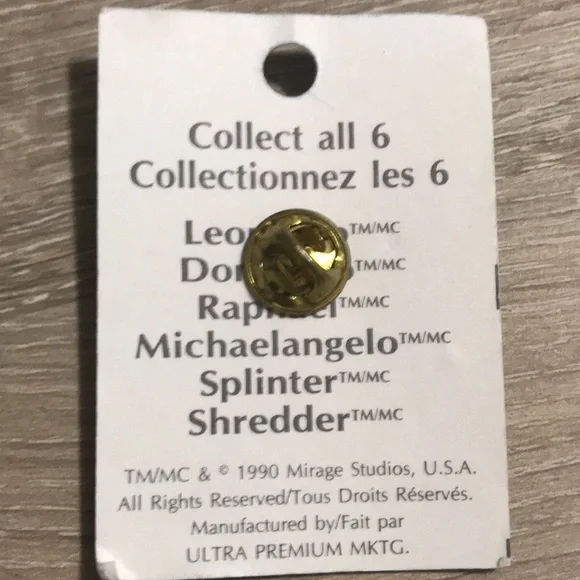 Vintage 1990 TMNT Ninja Turtles Splinter Pin (Mint in Packaging) - Picture 2 of 2